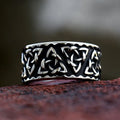 OAHLAN OEM Fashion Jewelry Nordic Viking Ring Wedding Band Celtic Knot Stainless Steel Ring for Men Male Size 7-13