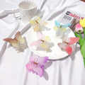 Wholesale Korean Women Small Acrylic Plastic Hair Clip Butterfly Shape Gradient Hair Claw for Girls