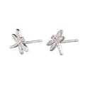 Real 925 Sterling Silver Dragonfly Stud Earrings for Women Girls Fashion Sterling-silver-jewelry Brincos Brinco Korean Earrings