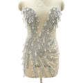 WDP-568 Keering Newest Women Bridal Big Crystal Pendant Rhinestone Bodice Applique for Wedding Dress MegaBDM