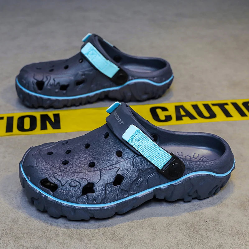 Men's Summer Fashion Breathable Lightweight EVA Garden Clogs Casual Soft Non-Slip Flat Platform Outdoor Beach Sandals