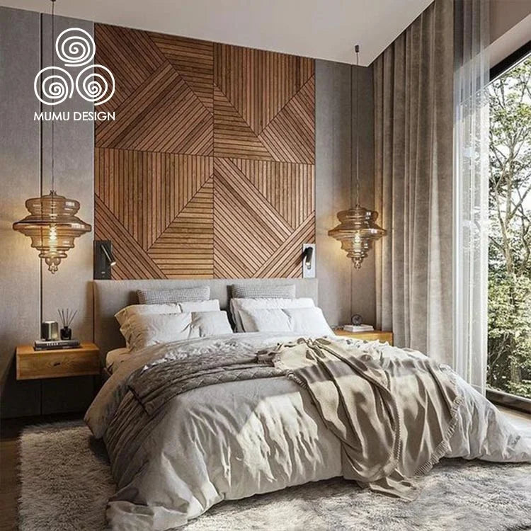 MUMU Stylish Decorative Straight Groove Interior House Wooden Grill Cladding Wall Panel
