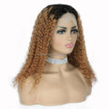 HL24-B3 Remy Hair Human Wigs Bangs T-Part Kinky Curly 12-24inch Human Hair Wigs for Black Women