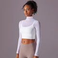 Long Sleeve Quick Dry Running Fitnessn Gym Top Gauze Yoga Clothes