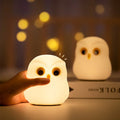 New Design LED Cute Animal Night Light Color Changing Tap Sensor Owl Lamp USB Rechargeable Silicone Owl Night Light for Kids