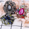 Bohemian crystal luxury classic temperament all-match large glass rhinestone brooch jewelry