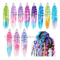 Hot Sale Pre Stretch Unicorn Lantern Braiding Hair Ponytail Mermaid Colored Easy Crochet Bubble Hair Braid Extensions for Kids