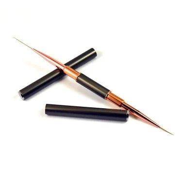 Yihuale Rose Gold Handle Nylon Hair Dual Side Nail Art Painting Liner Brush