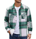 Men's High-end Warm Plaid Flannel Shirt Autumn and Winter Thick Shirt Jacket Oversize S-4xl