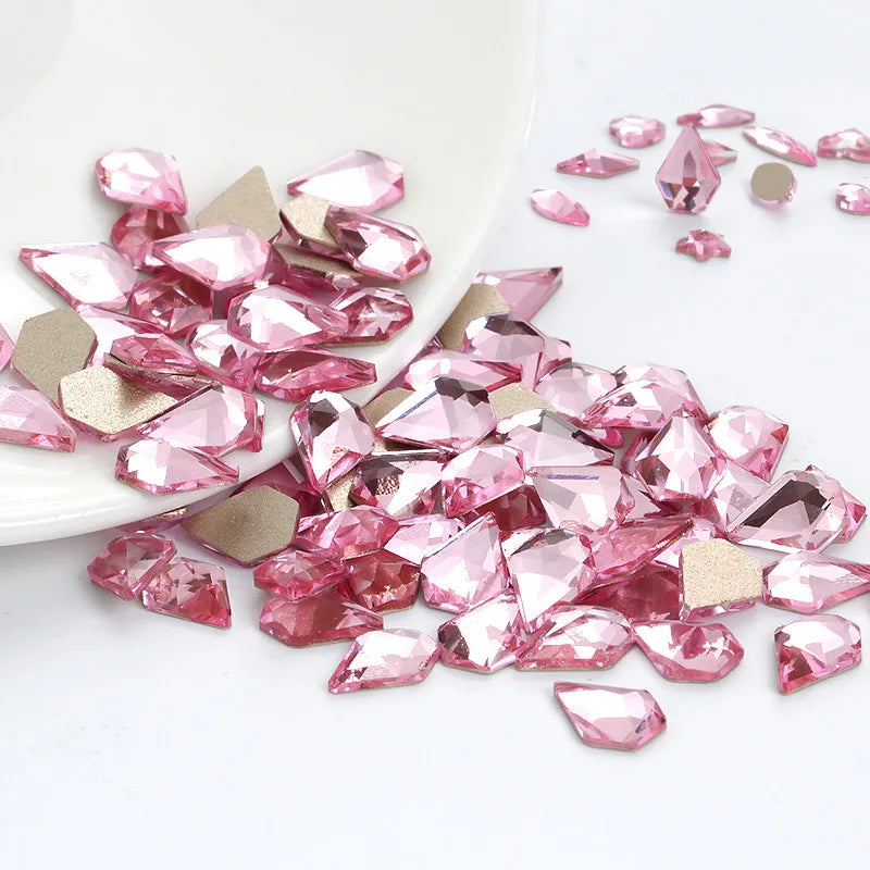 100 Pcs Per Bag pink Super Flash Nail Drill Flat Bottom Diamond Rhinestones Crystal Decorated Kits for Jewelry