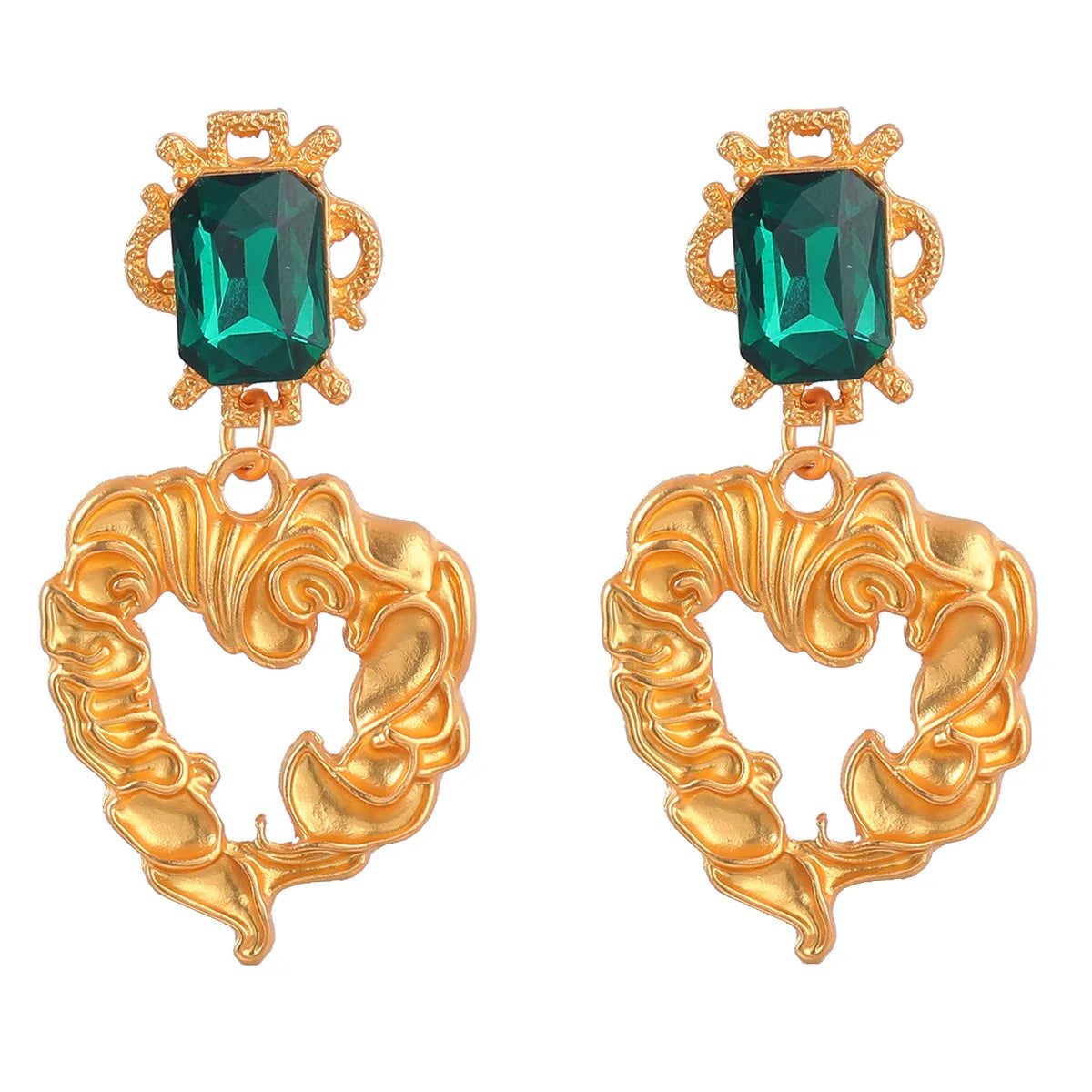 Fashion Trend Party Earrings Vintage Multi Layered Alloy Diamond love Heart Shaped Earrings Wholesale for Women