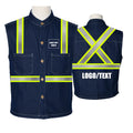 Hi Visibility  Reflective Personalized Cool Denim Motorcycle Vest With Logo
