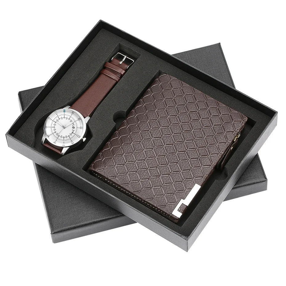 Hot Sale Wholesale Price Men Wallet Gift Set Watch Business Gift Set Luxury Gift Set