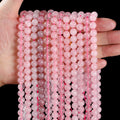 JD Wholesale Natural Rose Quartz Beads Pink Ice Rose Beads Crystal Round Loose Spacer Stone Beads for Jewelry Making MegaBDM