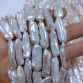 Baroque Biwa Cultured Pearls 8x20mm Natural Freshwater Biwa Pearl Beads Bulk for Jewelry Making