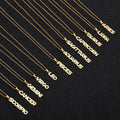Ins Hot Gold Plated Gold Link Chain Zodiac Letter Necklace Women butterfly Pearl Cross Pendant Charm Necklace Stainless Steel