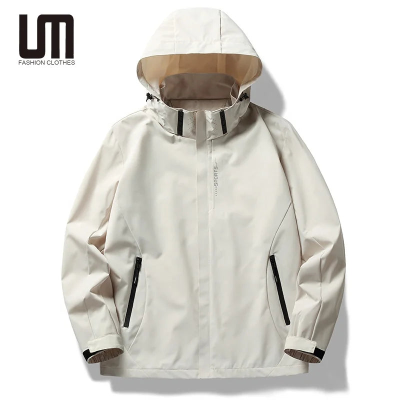 Clearance Sales Autumn Men Women Casual Waterproof Windproof Stand Collar Hooded Long Sleeve Outdoor Jacket