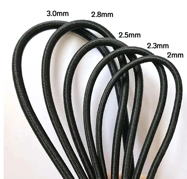 Factory Wholesale Strong Stretch Round Braided Coated Rubber Elastic Cord for Garment Home Textile DIY