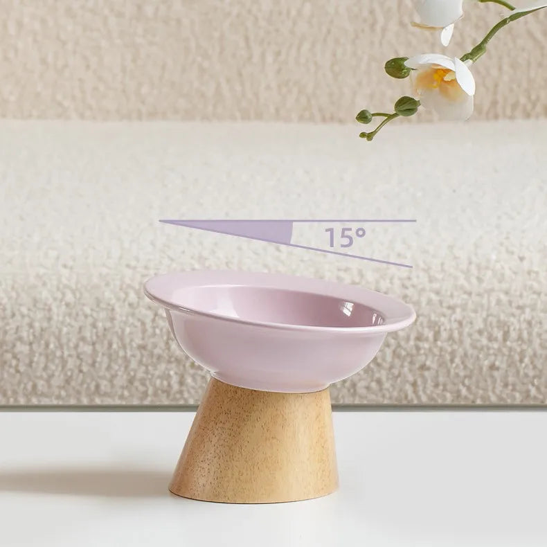 Elevated Cat and Dog Ceramic Bowls Light PC Material Rounded Shape Automatic Feature Neck Protection Feeder for Food Water