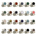 Vintage Niche Natural Crystal Tree of Life Stone Metal Ring with Adjustable Opening for Customized Ring Fashion Women Party Gift