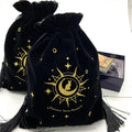 Satin Lined Velvet Tarot Drawstring Bag With Gold Foil Tassel Drawstring Velvet Bags