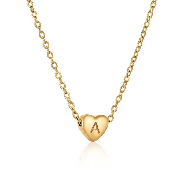 Fashion Jewelry Non Tarnish 18k Gold Plated Necklace Stainless Steel 26 Letter Pendant Alphabet Necklace