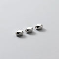 5*3mm Tube Faceted Beads 925 Sterling Silver Diamond Cut Beads for Bracelet Necklace Making Finding