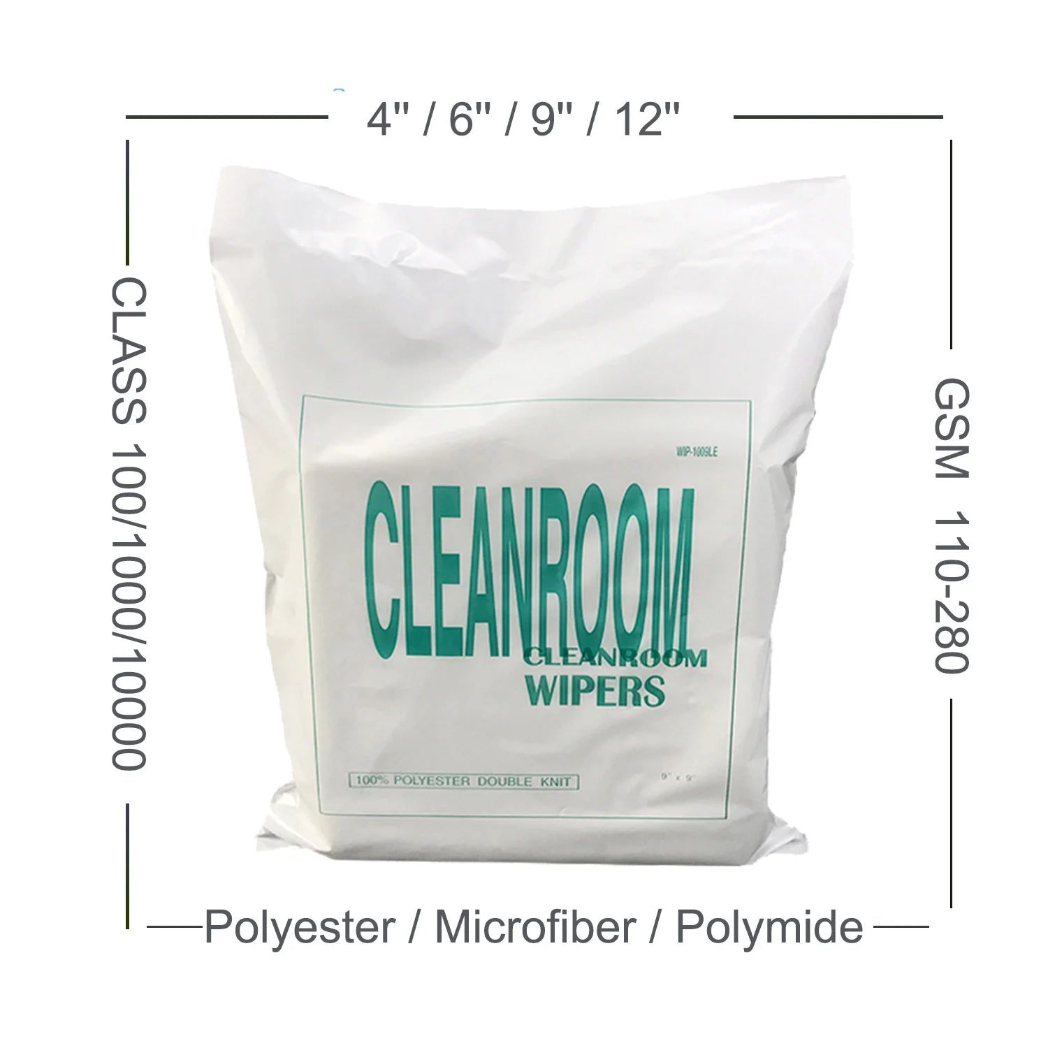 Cleanroom Wipers 110gsm 150pcs 9inch 100% Polyester Industrial Lint Free 1009Sle Cloth for Ink Clean Printing Machine