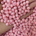 50pcs 8mm Acrylic Stripe Round Beads Candy Color DIY Accessories
