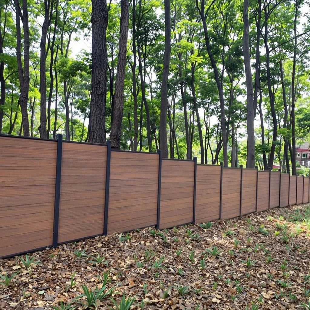 Modern Durable Waterproof Wood Plastic Composite WPC Security Fence Yard Ranch Home Garden Driveway Farming Trellis Post Caps