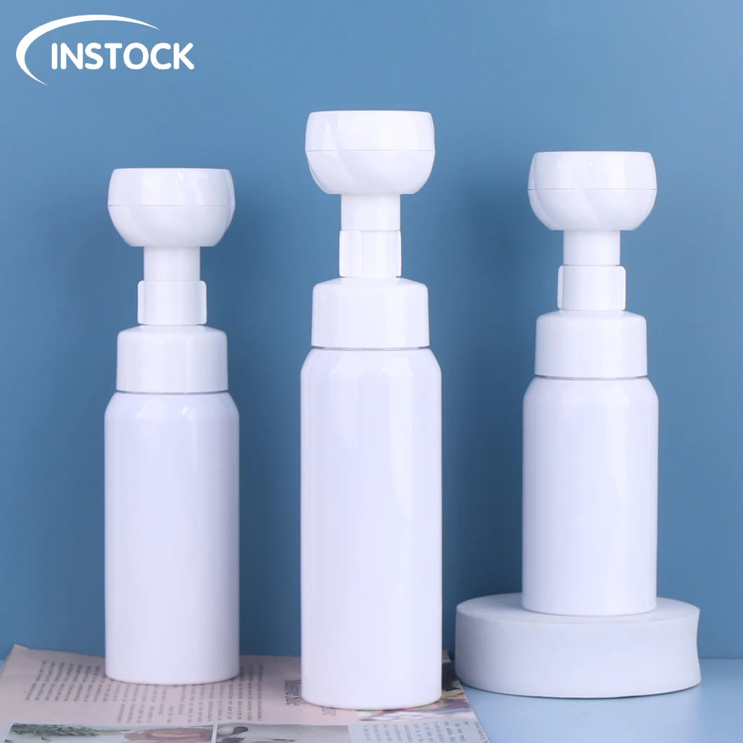 Cosmetic Bottle 200/250/300ml Hand Wash Bottle Flower Shape Face Cleansing Skincare PET Foam Pump Bottle