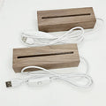 Wholesale 3D Acrylic Wooden Base Oval Wood Base for 7 Color Blank Acrylic Led Night Light