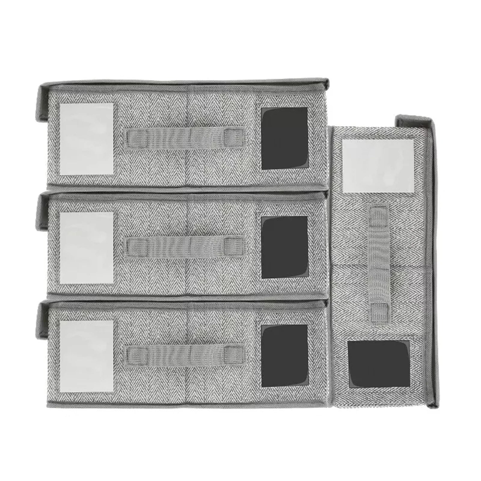 Professional Square Linen 4-Piece Foldable Bed Sheet Storage Organizer with Window