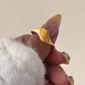 2024 Dazan Autumn Winter New Ins Trendy 18k PVD Gold Plated Stainless Steel Exquisite Polished Slim Twist Personality Ring