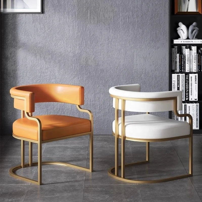 Modern Light Luxury High-end Commercial Metal Stainless Steel Reception Chair Beauty Salon Living Room Sofa Chair Cosmetic