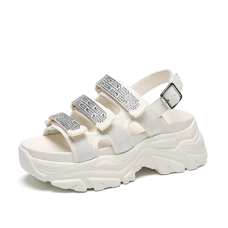 Summer New Fashion Platform Wedge Sandals Cute Ladies Casual Style Comfortable with Thick Bottom PU Insole Upper