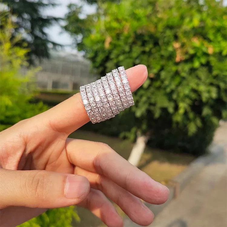 1.7mm Full Eternity Band with Creative Pave-Set Cubic Zirconia Women's Wedding Ring