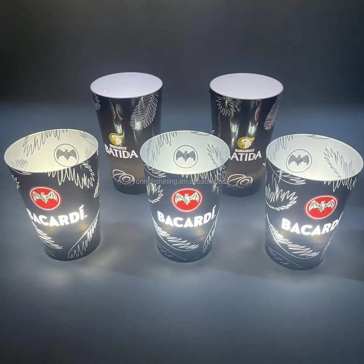 RICHSHINING New Design Custom logo Flashing Cup Mug clear BPA Free 12oz/14oz/16oz Glowing Drinking Cup
