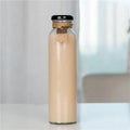 Clear Cylinder Flint Glass Bottle 250ml 300ml 500ml 16oz for Milk Tea Coffee Juice Lemonade Beverage Container With Colorful Lid