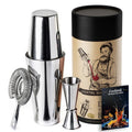2025 New Arrival Bar Accessories Stainless Steel Jigger Ice Strainer Mix Drink Cocktail Shakers Gift Set