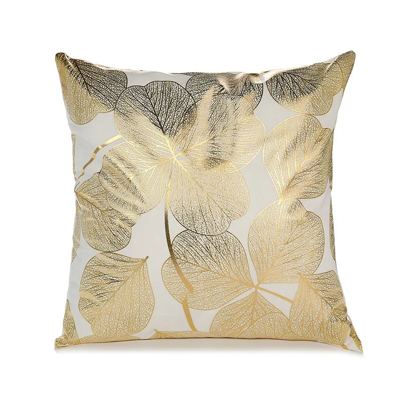 Large 18-Inch Geometric Square Luxury Cushion Covers Home Hotel Use Woven Gold Foil Throw Pillow Covers for Sofa Decorative