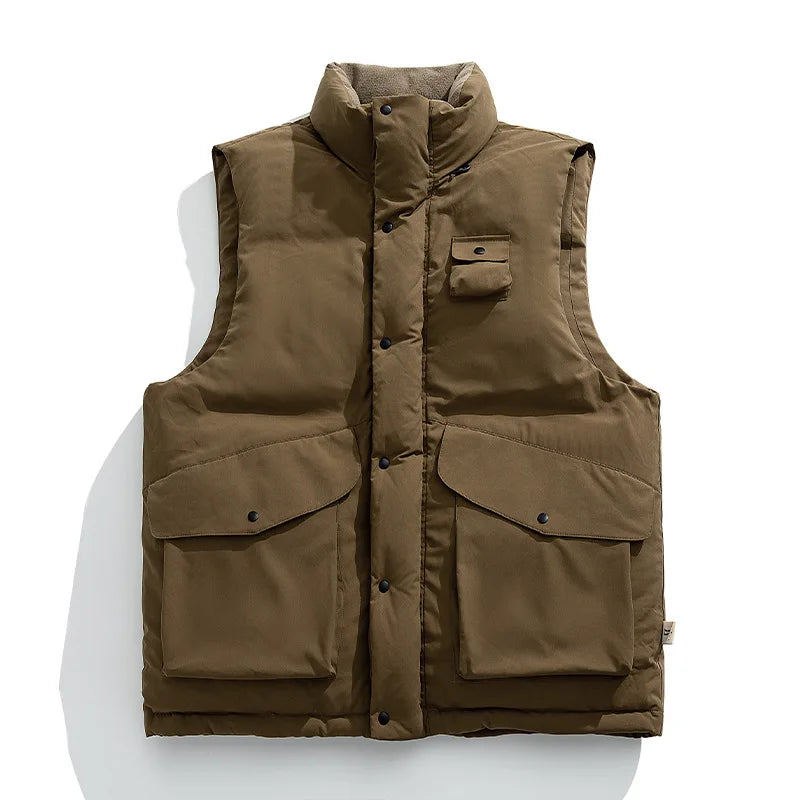 Wholesale Japanese Korean Style Windproof Casual Autumn Vintage Puffer Jacket Vest Coat Manufacturers