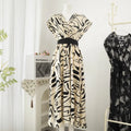 Elegant Midi Dresses for Women V Neck Sleeveless Retro Printing Dress French Style Light Luxury Vestidos