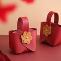 Wedding Leather Bag Hand Candy Box Belt Flower Candy Bag Creative Wedding Supplies with Hand Gift Box Bag Empty Box