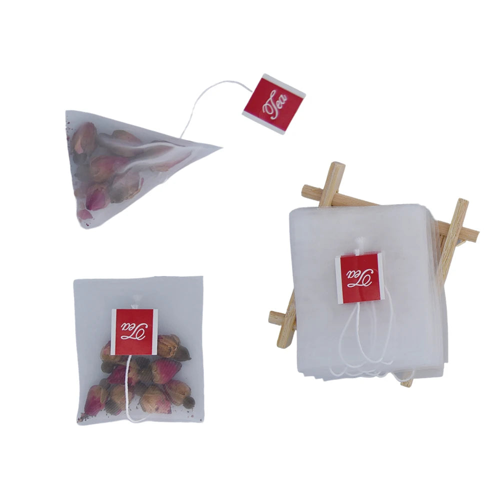 Transparent Nylon 58 X 70mm Tea Bags String Disposable Filter Heat Sealing Bag Non-Toxic Environmental Gifts Packaging Printing