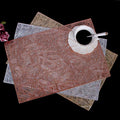 Classic Fancy Plain Design PVC Placemat Metallic Rectangular Square Mats & Pads for Household Use
