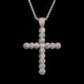 925 Silver Bling CZ Diamond Streetwear Hip Hop Iced Out Cross Pendant for Daily Wear
