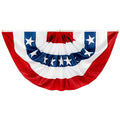 America Pleated Fan Flag 100D Polyester Fabric With Three Brass Grommets and Three Size Choose Outdoor and Indoor Decoration