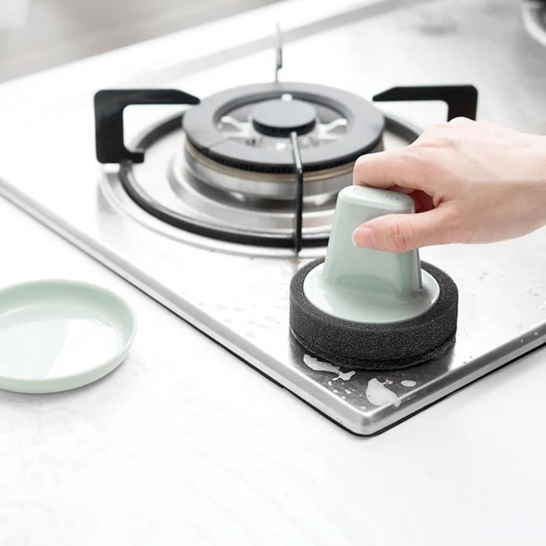 New Fashion Tray Sponge Cleaning Brush Kitchen Supplies Countertop Decontamination and Descaling Scouring Pad Sponge