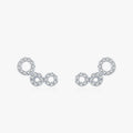Ailmay Authentic 925 Sterling Silver Simple Exquisite Round Stud Earrings Sparkling Zircon Fine Female Fashion Jewelry